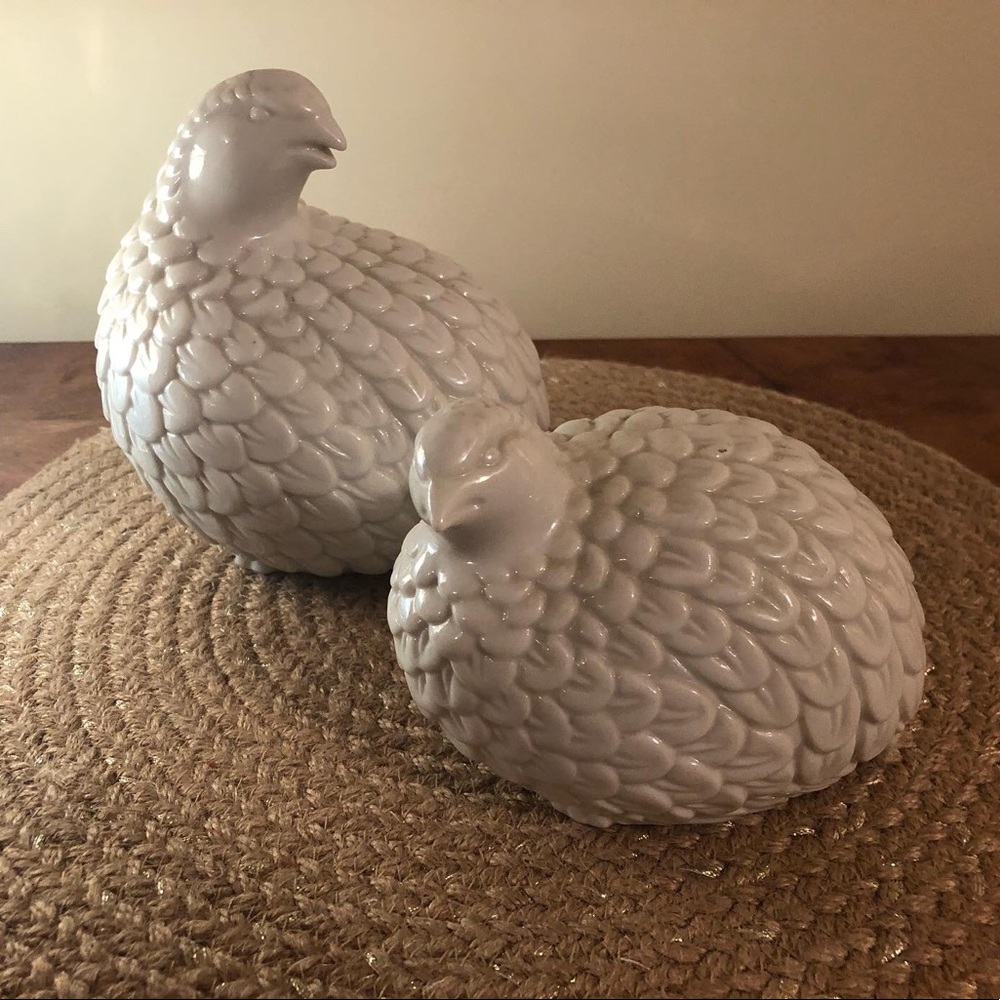 Vintage 1950’s porcelain set of quails